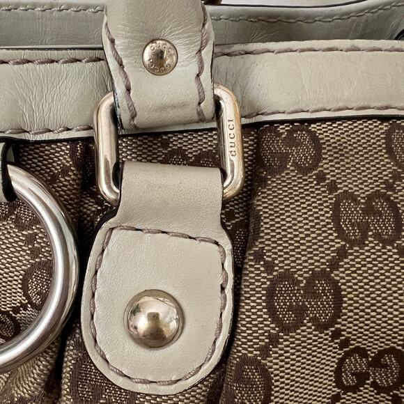 GUCCI GG Sukey Beige Canvas and Leather Tote - Picture 13 of 16
